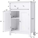 Tangkula Bathroom Storage Cabinet, Free Standing Bathroom Cabinet with Large Drawer