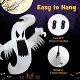 Tangkula 5 FT Halloween Inflatable Ghost, Blow-up Hanging Decoration with 2 Built-in LED Lights & Powerful Blower