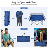 Tangkula Loveseat Camping Chair, Folding Camp Chair with Padded Seat