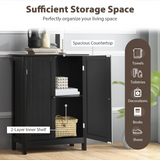 Bathroom Floor Cabinet, Black - Tangkula