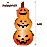 Tangkula 5.2 Ft Halloween Inflatable 3-Pumpkin Stack