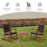 Tangkula 3 Pieces Patio Rocking Chair Set