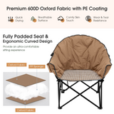 Tangkula Oversized Camping Chair, Outdoor Padded Folding Chair with Cup Holder