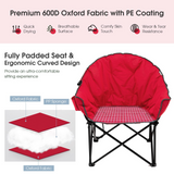 Tangkula Oversized Camping Chair, Outdoor Padded Folding Chair with Cup Holder