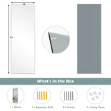 Tangkula Full Length Mirror Wall Mounted , 43 x 15 Inch Rectangle Frameless Mirror w/Beveled Edge, Wall Dressing Mirror