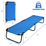 Folding Camping Cot, Portable Camping Bed with Steel Frame
