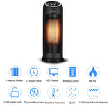 Ceramic Space Heater, Oscillating Tower Heater, Portable Infrared Heater Fan Indoor Use with Remote
