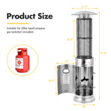 Outdoor Patio Propane Heater with Wheels, 40,000 BTU Freestanding Patio Heater with Quartz Glass Tube
