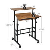 Tangkula Mobile Standing Desk Stand Up Desk