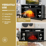 Tangkula 58 Inches Fireplace TV Stand for TVs up to 65 Inches