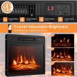 Tangkula Electric Fireplace TV Stand, Electric Fireplace Mantel with 16-Color Led Lights