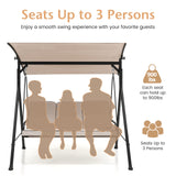 Tangkula 3 Person Porch Swing, Patio Swing with Adjustable Canopy