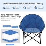 Tangkula Oversized Camping Chair, Outdoor Padded Folding Chair with Cup Holder