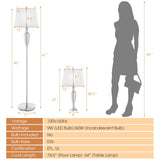 Tangkula 3 Piece Lamp Set, Modern Floor Lamp & 2 Table Lamps