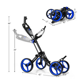 Tangkula Golf Push Pull Cart, Lightweight Aluminum Collapsible Golf Push Cart with 4 Wheels