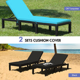 Tangkula Patio Wicker Lounge Chair, Outdoor Rattan Adjustable Reclining Backrest Lounger Chairs