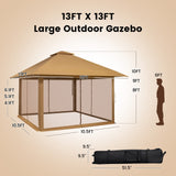 Tangkula 13' x 13' Pop-up Gazebo Canopy, Instant Setup Canopy Tent