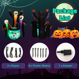 Tangkula 8 FT Inflatable Halloween Witches Holding Cauldron, Quick Blow up Halloween Sorceresses