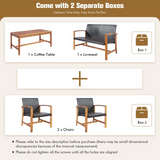 Tangkula 4-Piece PE Rattan Patio Furniture Set, Outdoor Conversation Set