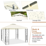 Tangkula 10 x 10FT 2-Tier Patio Gazebo, Powder Coated Steel Structure, Sun Shading Gazebo Canopy Shelter