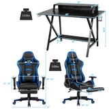 Tangkula Gaming Desk and Chair Set, E-Sport Gamer Desk & Racing Chair Set