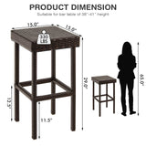 Tangkula Outdoor Bar Stool Set of 2/4, Patio Rattan Bar Chairs