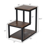 Tangkula 3-Tier Sofa Side Table, Nightstand with Storage Shelf