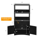 Bathroom Floor Cabinet with Drawer, 2 Open Shelves and Door Cupboard
