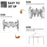 10" x 10" Pop Up Canopy Tent, Easy Set-up Outdoor Tent Commercial Instant Shelter(Grey)