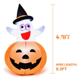 Tangkula 4.9 FT Inflatable Ghost in Pumpkin Halloween