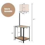Tangkula Floor Lamp with End Table and USB Charging Ports