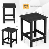 Tangkula Square Outdoor Side Table, Weather Resistant HDPE Adirondack Table