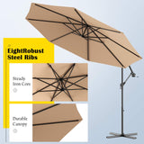 10FT Outdoor Patio Umbrella Solar LED Lighted Sun Shade Market Umbrella