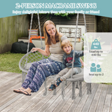 Tangkula 2-Person Hammock Chair, Hanging Hammock Macrame Swing