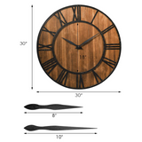 Tangkula 30 Inch Round Wall Clock, Farmhouse Large Wall Clock with Roman Numerals