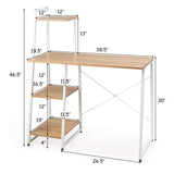 Computer Desk with 4 Tier Shelves - Tangkula