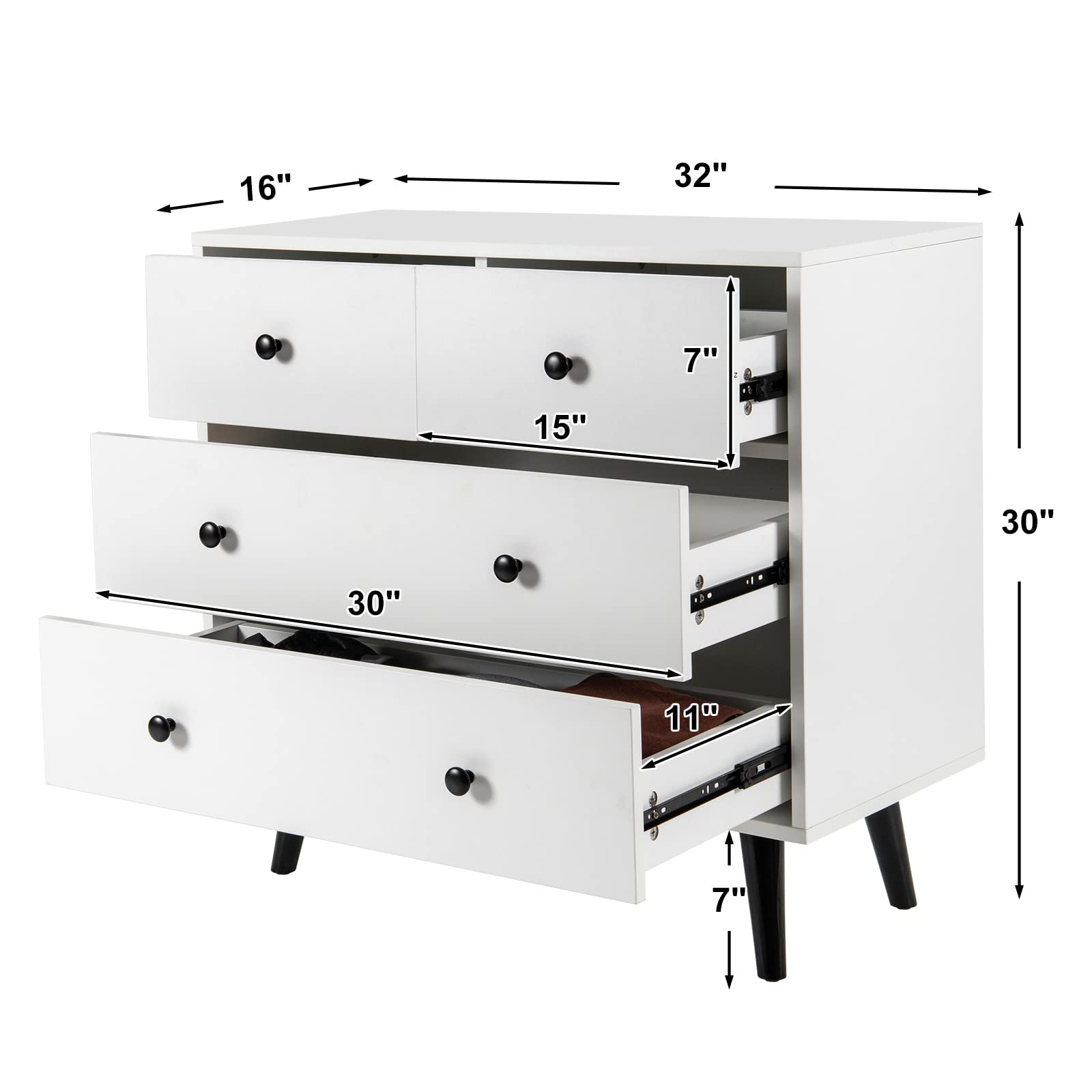  4 Drawer Dresser - Tangkula
