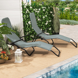 Tangkula Outdoor Chaise Lounge Chair Set of 2,Zero Gravity Folding Stackable