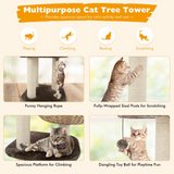 Tangkula Modern Cat Tree for Indoor Cats