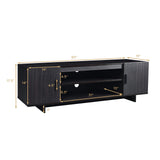 Tangkula Modern Wood Universal TV Stand for TV up to 65", Media Console with 2 Storage Cabinets & Open Shelves