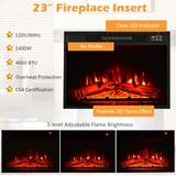 Tangkula Fireplace TV Stand for TVs Up to 65 Inch, Electric Fireplace TV Console w/Remote Control, Overheat Protection