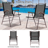 Tangkula Set of 2/4 Patio Folding Dining Chairs
