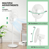 Tangkula 16-Inch Pedestal Fan with Remote Control