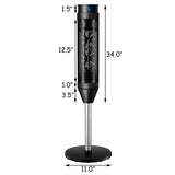 Tangkula 1000W/1500W PTC Ceramic Tower Heater, 34-Inch Oscillating Heater with Remote, Thermostat & 8H Timer