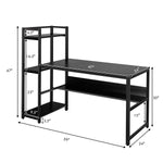 Computer Desk with 4 Shelves - Tangkula