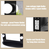 Tangkula Hollywood Makeup Vanity Mirror with Lights, Standing Vanity Makeup Mirror with Detachable Base