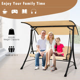 Tangkula 3 Person Porch Swing, Outdoor Swing with Removable Cushions