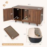 Tangkula Double Cat Litter Box Enclosure for 2 Cats