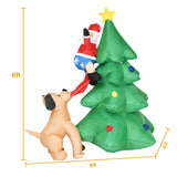 Tangkula 6 FT Inflatable Christmas Tree with Santa Claus & Dog