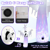 Tangkula 8 FT Halloween Inflatable Ghost, Blow-up Yard Halloween Decorations with Built-in LED Lights & Magic Rotating Lamp